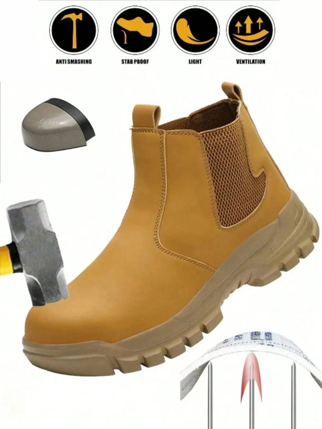 high-top Safety Shoes Men Steel Toe Protective Shoes With Anti Smash Anti Piercing Work Shoes Indestructible safety boots