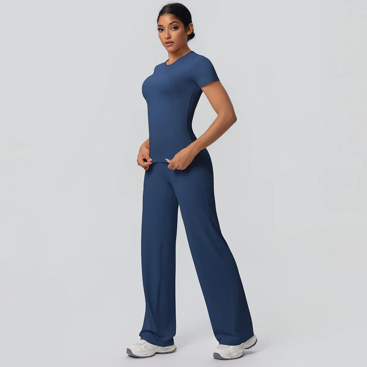Fitness Sports Workout Yoga Set for Women Naked Feel Slim Casual Workout Top T-Shirt Quick Drying Push Up Running Pants Yoga Set