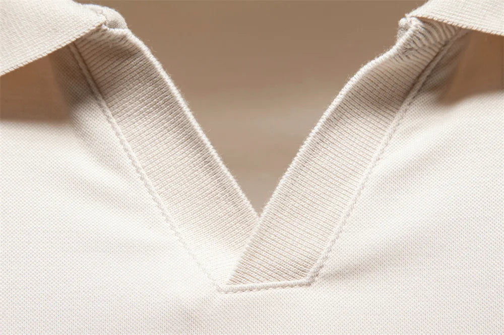 Men's Breathable Silky Polo Shirt Solid Color Soft Skin-Friendly Casual Cool Old Money Style Male Polo Shirts