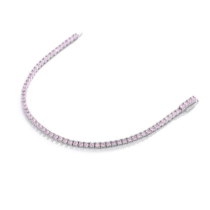 2mm Blue High Carbon Diamond Tennis Bracelet for Women 925 Sterling Silver Color Gemstone Bracelets Party Jewelry Gifts