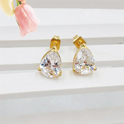 4Carat Pear Cut Real Moissanite Diamond Earrings with Certificats 925 Sterling Silver Waterdrop Shape Stud Earring for Women Men
