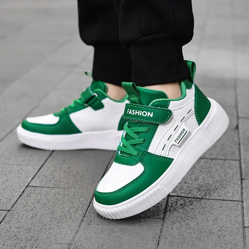 Green Skateboard Shoes Kids Trainers Fashion Lightweight Children's Sports Shoes Comfortable Non-slip Casual Sneakers For Boys