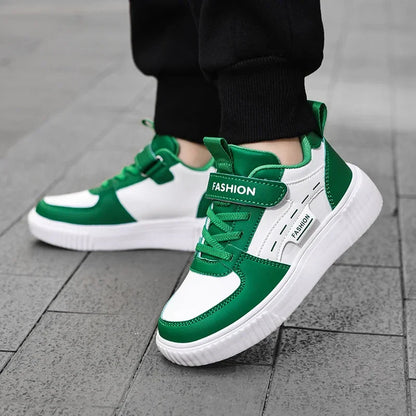 Green Skateboard Shoes Kids Trainers Fashion Lightweight Children's Sports Shoes Comfortable Non-slip Casual Sneakers For Boys