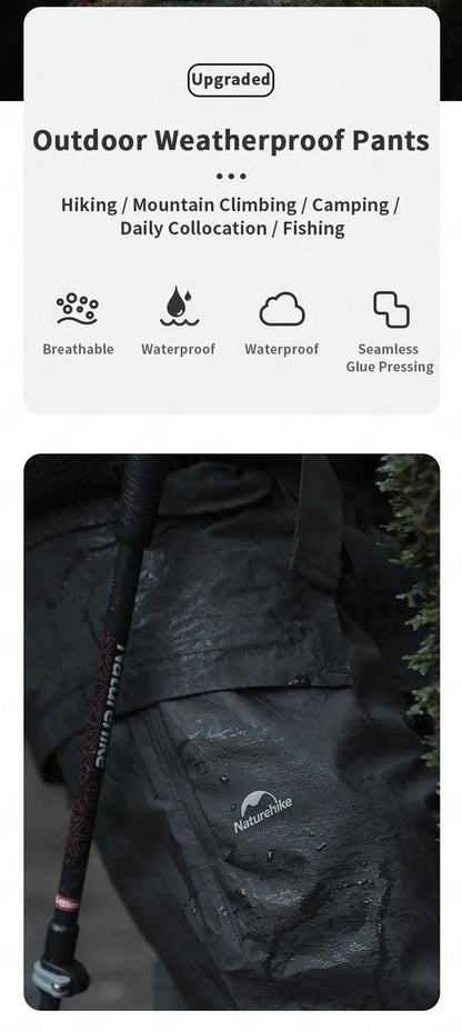 Naturehike Rainproof Pants Outdoor Hiking travel Waterproof Breathable Fishing Pants Ultralight Portable Windproof Camping Pants