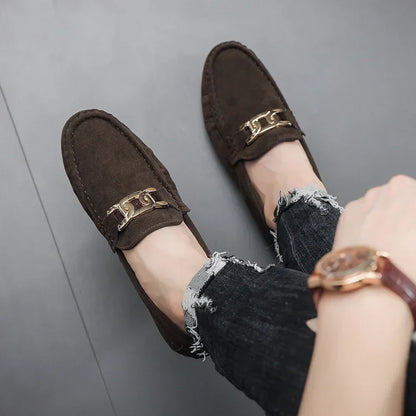 Fashion Suede Men Casual Shoes  Breathable Comfort Slip-on Mens Driving Shoes Luxury Brand Men Loafers Mens Lazy Shoes Moccasin