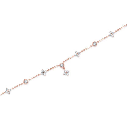4-Leaf Clover GRA Certified 0.9cttw D Color Moissanite Diamond Bracelet for Woman 925 Silver Link Bracelets Fine Jewelry