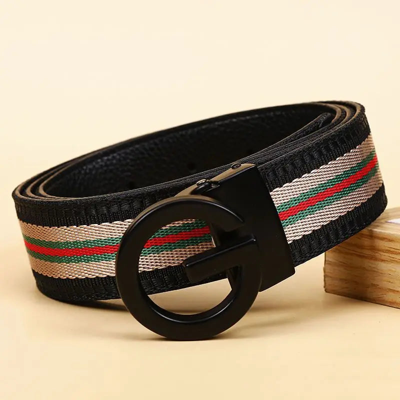 Leather luxury belt for men, stylish and handsome with high quality. Leather belt for women, durable and versatile for jeans.