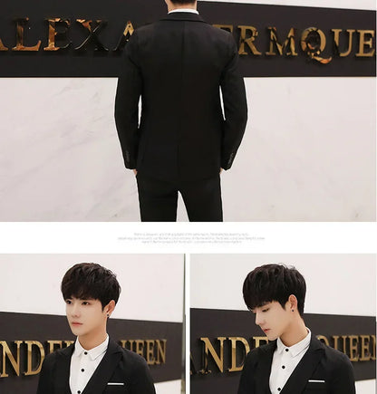 Western-Style Men's Suits Cross-Border Wholesale New Arrival Slimming Three-Piece Set Korean Version Business Professional Gown