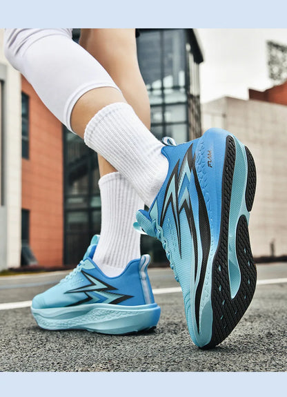 Tênis de Corrida Masculino Tênis Esportivo Especializado para Maratona Respirável Leve com Placa de Carbono Tênis Esportivo Feminino Moderno Feminino