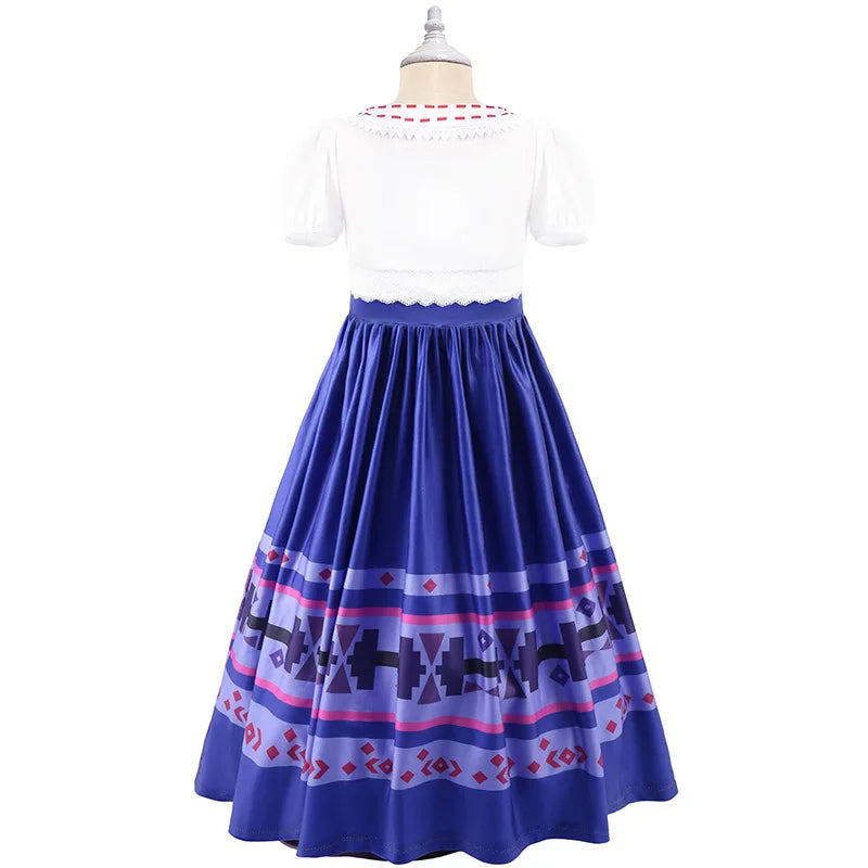 Birthday Girls Party Dresses Halloween Luisa Cosplay Costume Elegant Lace Princess Dress For Girl Encanto Role-play Outfits