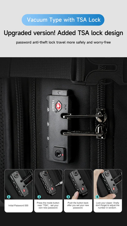 Vacuum Compression Backpacks Men Travel Backpack Expandable USB Bag Large Capacity 17 Laptop Bags For Schoo Cabin Bags