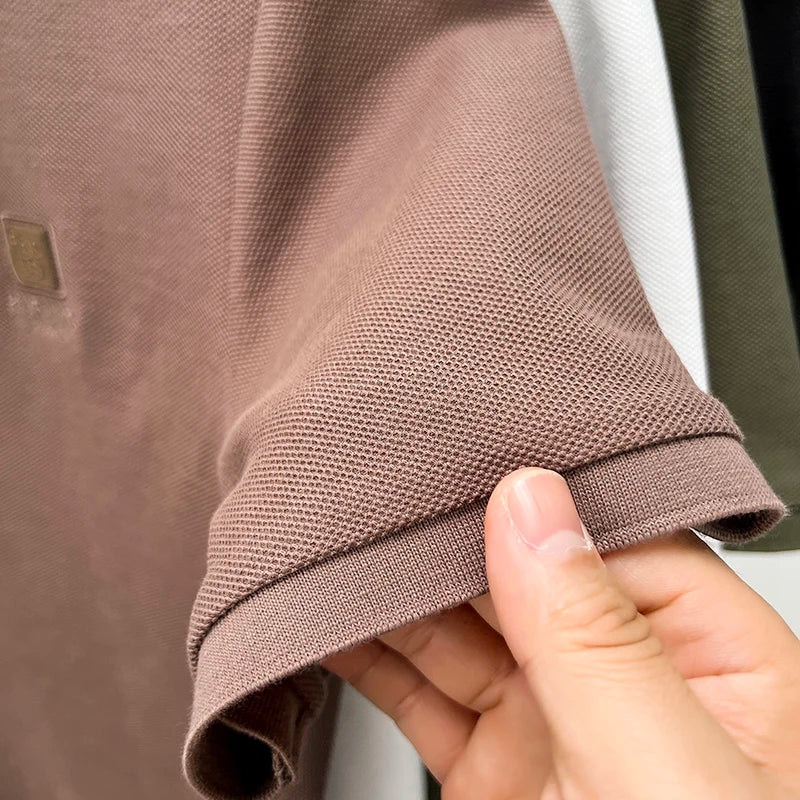 High end brand 100% cotton polo shirt short sleeved men's 2024 summer fashion embroidery comfortable breathable casual T-shirt