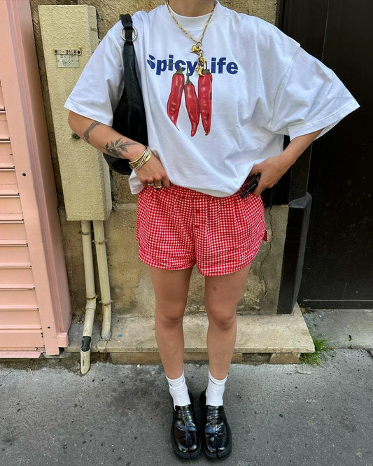 American Simple Y2K Women's Personality Printed T-shirt Summer INS Marine Casual Street Clothing Retro Hip-hop Short-sleeved Top
