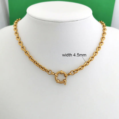 Necklace Women Men Choker Stainless Steel Geometric Rolo Link Cuba Paperclip Chain