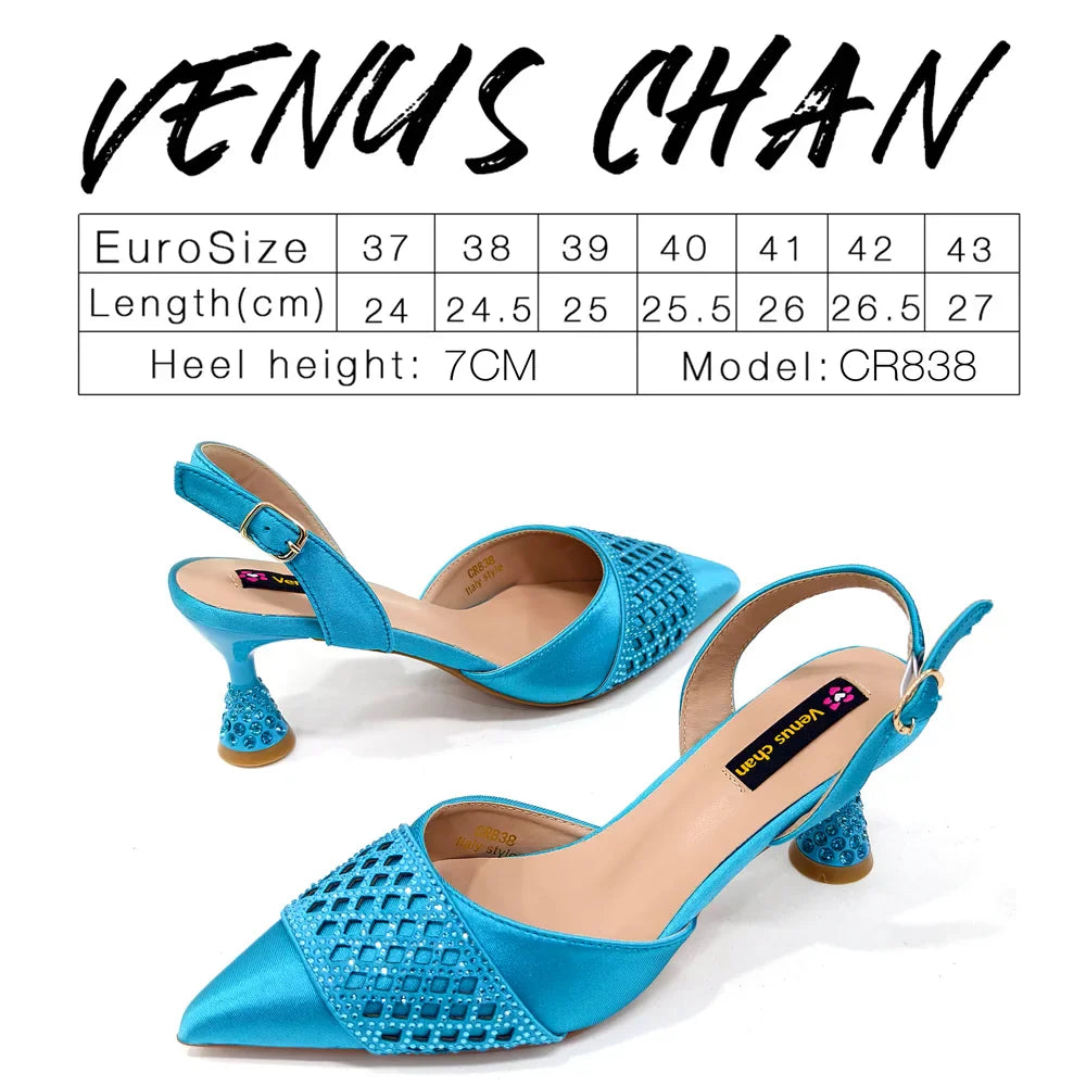Elegant Nigerian Women’s Wine Colour Heeled Shoes and Rhinestone Handbag Set – Italian Design for Parties and Weddings