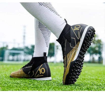 Professional Sports Soccer Shoes TF Broken Nail Teenagers Outdoors Comfortable High-Tops Training Shoes Non Slip Football Shoes