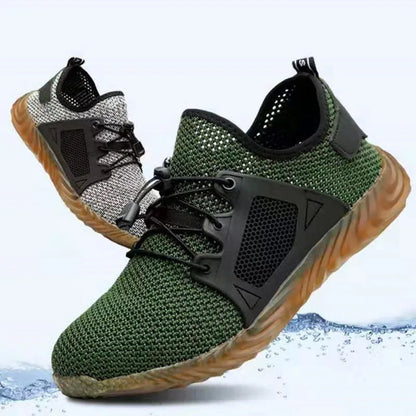 Mens Mesh Work Sneakers Lightweight Steel Toe Work Boots Indestructible Safety Shoes Breathable Construction Work Boot Footwear