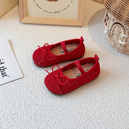 Kids Sandals for Girls Summer New Non-slip Sole Toddler Beach Vacation Shoes with Cute Bowtie Princess Ballet Mary Jane Flats