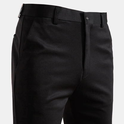 Spring Summer Men's Elastic Casual Pants Wearable Business Suit Pants Full Length Homme Khaki Trousers Stretchy Straight Leg