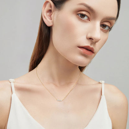 Colar e Anel de Diamantes Moissanite Prata Esterlina 925 Conjunto de Joias com Pingente de Aglomerado para Mulheres Anéis de Noivado Presente