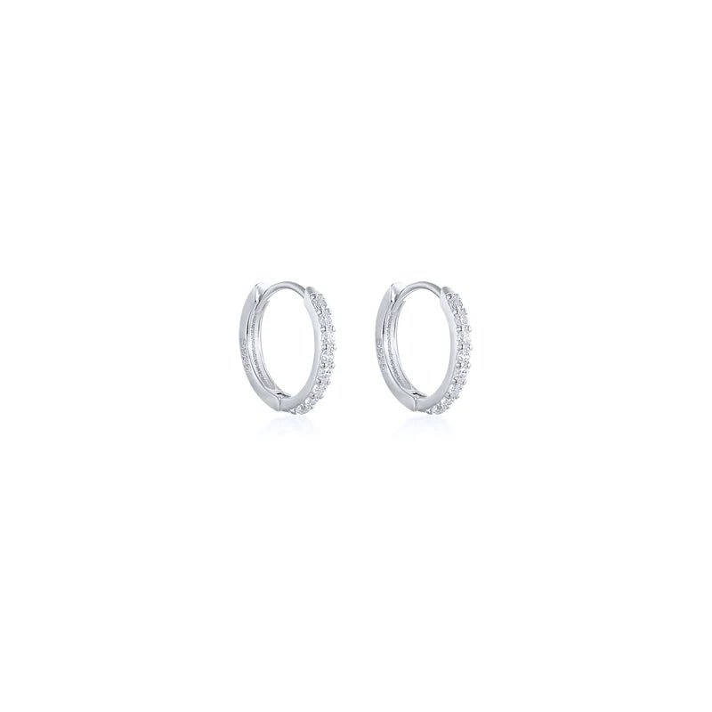 Ins Star Anise 925 Sterling Silver  Earring For Women Hoop Earrings Crystal Fine Jewelry Glossy 18K Gold Mom Gift Trend