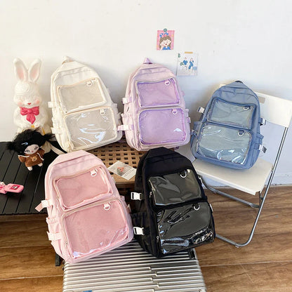 Japanese Style Transparent Ita Bag for Girls Comic Cons Large Capacity Women Backpack Fashion School Bags for College Student JK