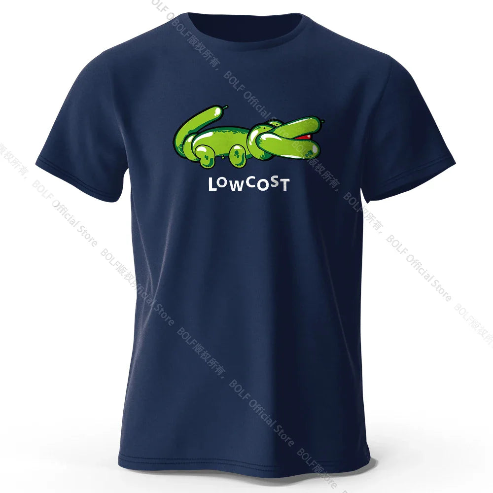 Men's Joke The Lowcost Printed T-Shirt 100% Cotton Oversized Funny Graphic Tees for Women Summer Tops Casual Streetwear