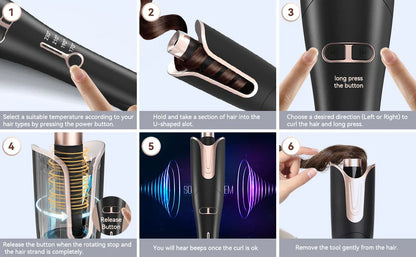Automatic Curling Iron Innovative Large Curl Professional Hair Curler Automatic Curling Hair Styling Tool for All Ages