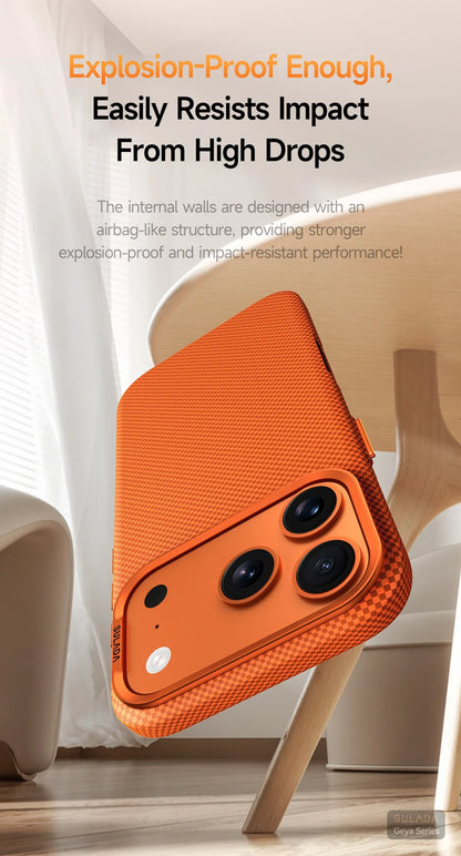 Iphone 17 Pro Max / 17 Pro / 16 Pro Max / 16 Pro Magnetic Stand Carbon Fiber Pattern Magsafe Pc Hard Cover
