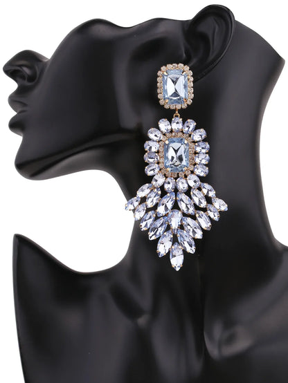 New Crystal Dangle Earrings For Women Rhinestone Earrings Weddings Ladies Party Fashion Jewelry Accessories Wholesale Gifts