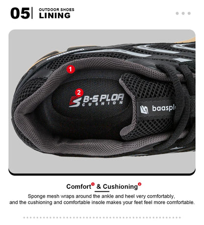 Bassploa Tênis Masculino de Corrida, Moda, Leve, Malha Respirável, Esportivo, Casual, Antiderrapante, para Caminhada
