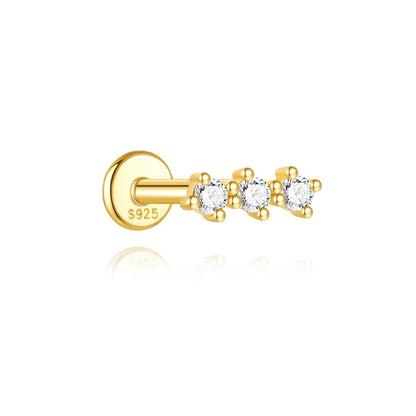 Heart Round Ball Flat Helix Piercing Earring 925 Sterling Silver Ear Studs Geometric Zircon Exquisite Trinket Studs Aretes