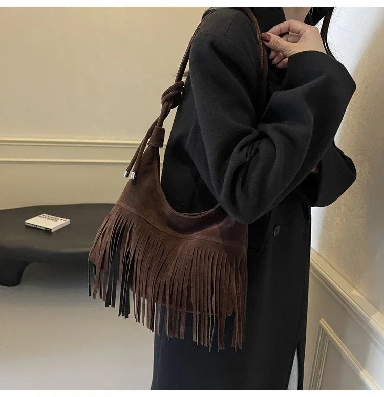 Fringed Interior Compartment Tote Bags Sewing Thread Large Capacity 2024 Hot Sale Bags for Women Zipper Pu Women's Handbags