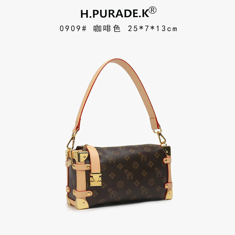 2025 Coffee Brown Crossbody Bag for Women - 可调节 Strap Shoulder Purse, Stylish Underarm Handbag, Lightweight Small Casual S