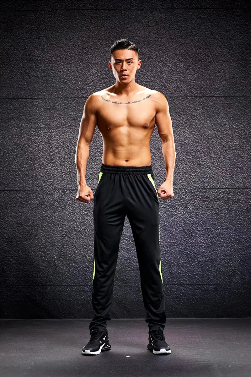 Men Sport Pants Running Pants With Zipper Pockets Soccer Training Jogging Sports Trousers Fitness Football Leggings Sweatpants
