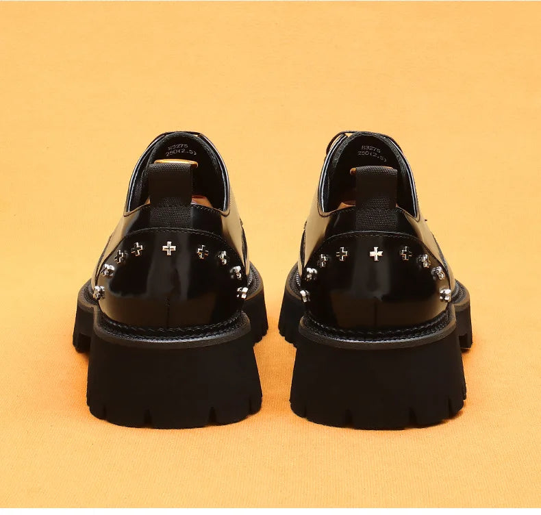 Men's Oxfords Genuine Leather Male Wedding Party Dress Shoes for Men Round Head Lace-Up Office Suit Formal Derby Shoes