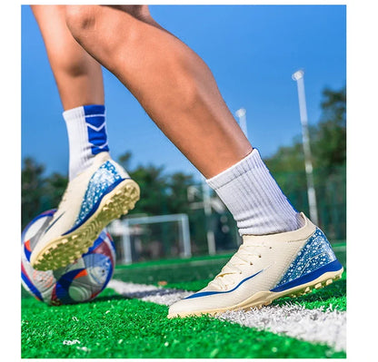 Soccer Cleats for Men Women AG/TF Breathable Cushioned Insole Anti-Slip Outdoor Sports Artificial Grass Football Boots