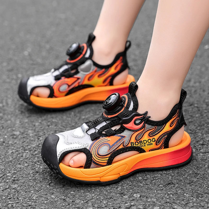 Children Sandals Lightweight Soft Sole Daily Wear Hollow Out Beach Shoes Anti Slip Wear-resistant Versatile Sports Leisure Shoes