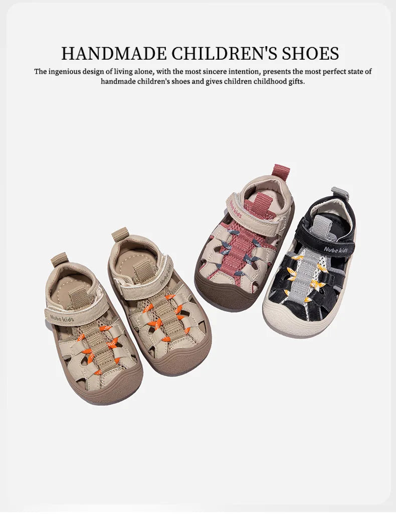 High Quality Children Sandals Summer Kids Beach Shoes Sport Sandals Little Boys Girls Close-toed Sandals Pink, Black, Khaki