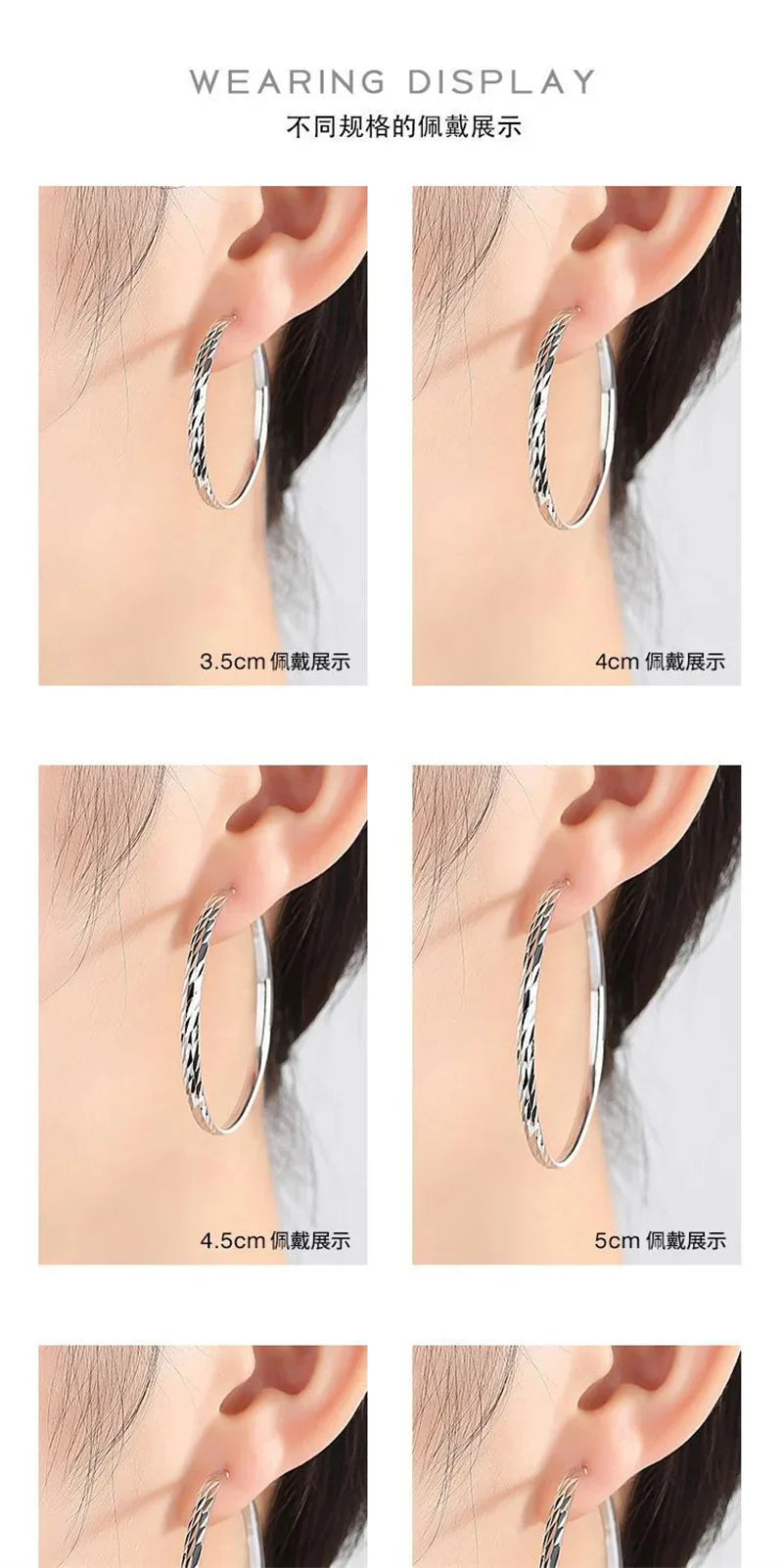 925 Sterling Silver Hoop Earrings For Women 18K Gold Plated Jewelry Dazzling Women's Hoops Earrings Christmas Gifts