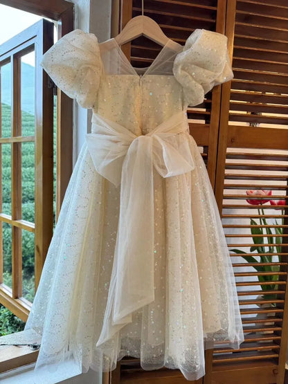 Children Dress Princess Dress 2026 Summer New Girls Sparkling Fairy Fluffy Gauze Dress