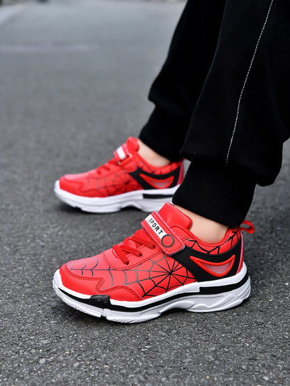 New children's shoes boys cartoon spider sneakers students casual light running shoes children's non-slip basketball shoes 26-38