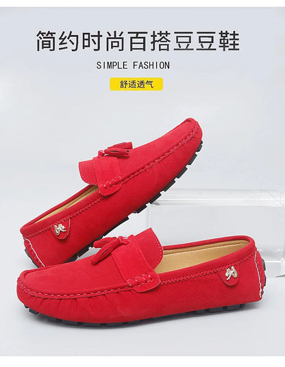 2025 New Beanie Shoes Men's Tassel Frosted Soft Sole Korean Style Easiest for Match Fashion Casual Shoes British Lazy Driving Trbottomy Shoes