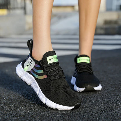 Men Casual Sport Shoes Breathable Lightweight Sneakers Outdoor Mesh Black Running Shoes Athletic Jogging Tenis Walking Shoes