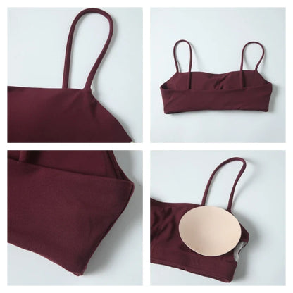 Summer Women Two Piece Gym Workout Set Female Bra Yoga Sets 2ps Shorts Fitness Wear Women Quick-Dry Camisole Sports Bra Suits