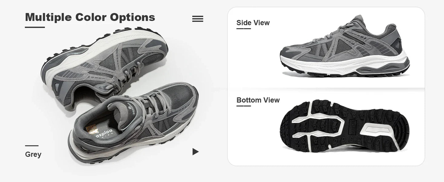 New Men Running Shoes Outdoor Casual Lightweight Breathable Sneakers Male Cushioning Non-Slip Vintage Sports Shoes