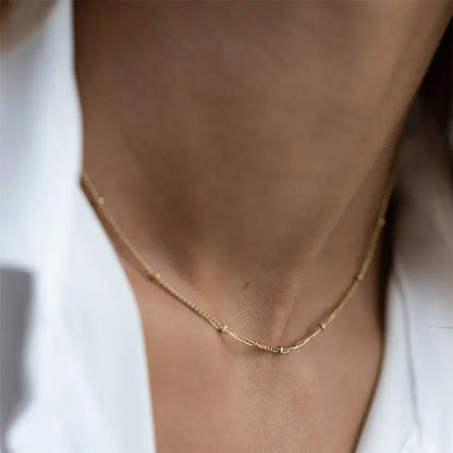 Gold Color Stainless Steel  Chain Choker Necklace Women Chain Necklace Sets for Women gift