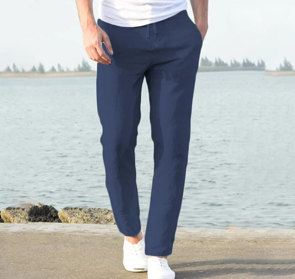 Men's cotton and linen pants, men's autumn new casual breathable solid color linen pants, fitness streetwear s-5XL