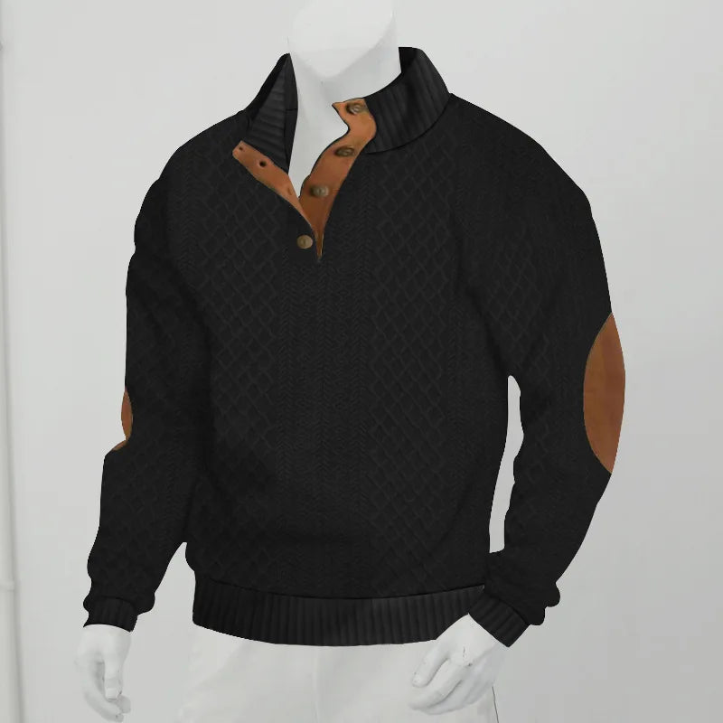 2024 cross-border hot-selling autumn and winter men's casual stand-up collar long-sleeved jacquard knitted pullover sweater