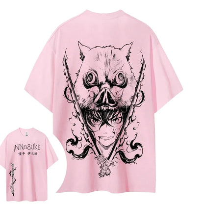 Demon Slayer Printed Short Sleeve Casual Summer Wear Men's Comfortable Clothing Men's Clothing Short Sleeve Half Sleeve Top